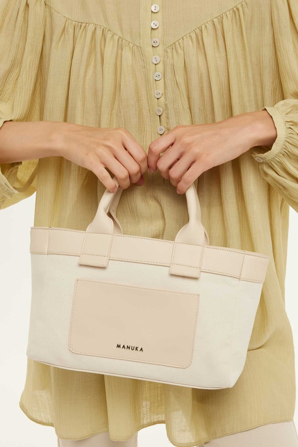 CANVAS MINI TOTE BAG BEIGE