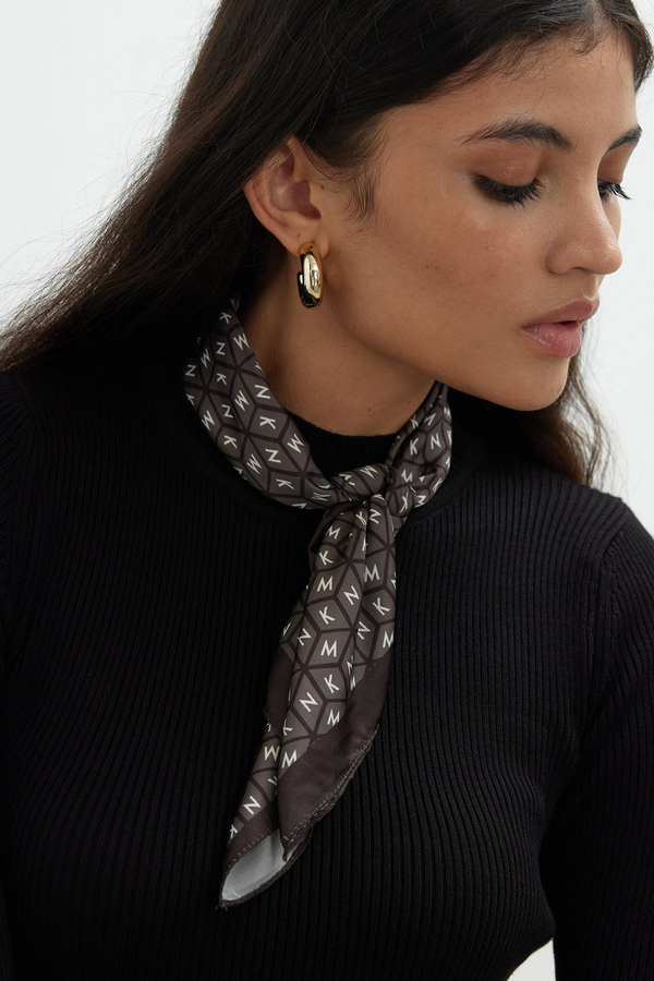 PATTERNED SATIN NECK SCARF JANE