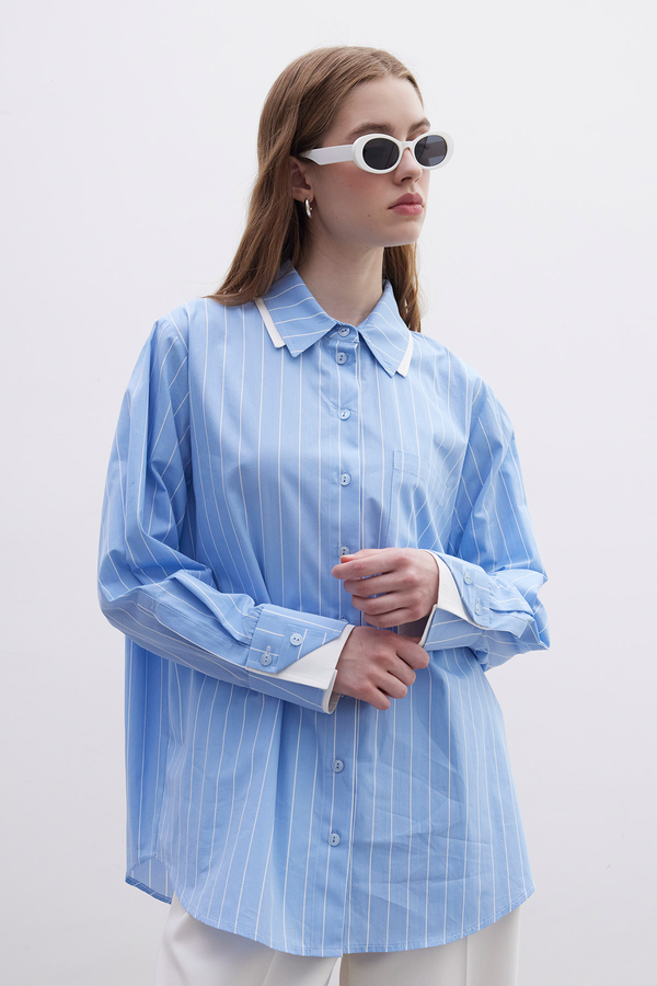 Manuka - STRIPED OVERSIZED SHIRT BLUE (1)