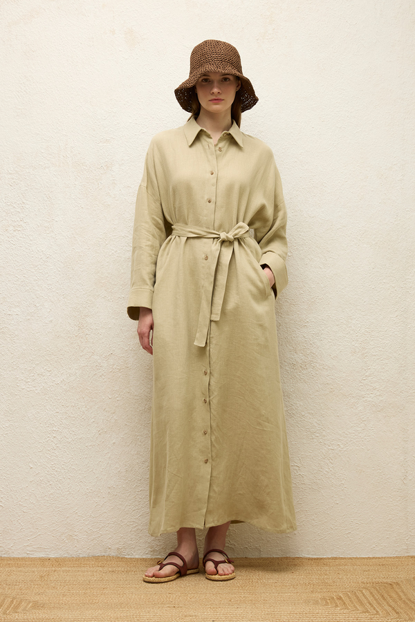 Manuka - LINEN DRESS SAGE (1)