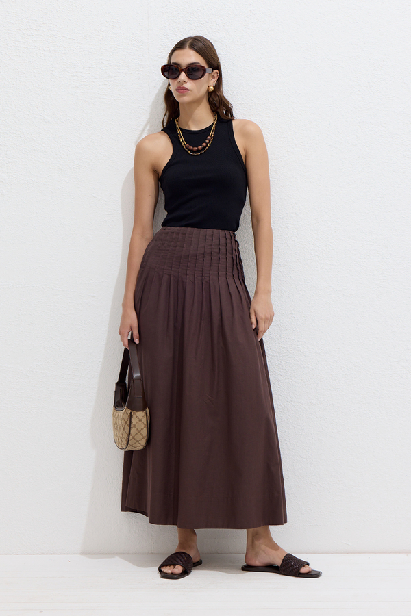 Manuka - RIBBED VAIL SKIRT BROWN (1)