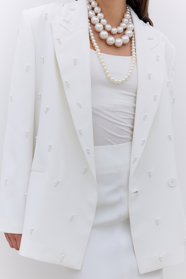 Manuka - PEARL DETAIL EVENING JACKET ECRU (1)