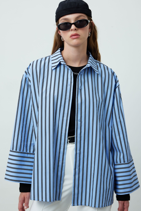 Manuka - STRIPED COTTON SHIRT BLUE STRIPED (1)