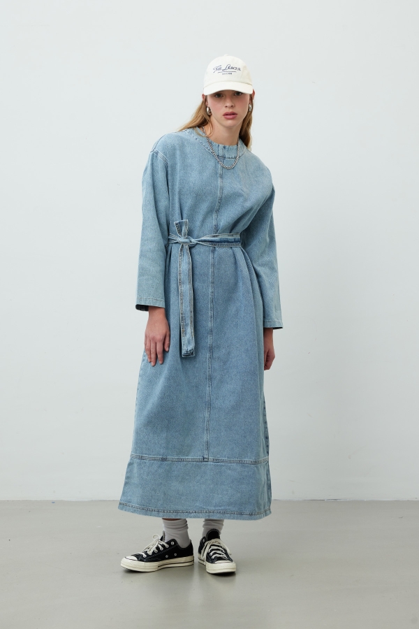 Manuka - OVERSIZE DENIM DRESS BLUE (1)