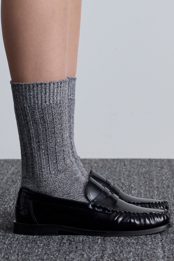 Manuka - THICK RIBBED SOCKS GRAY (1)