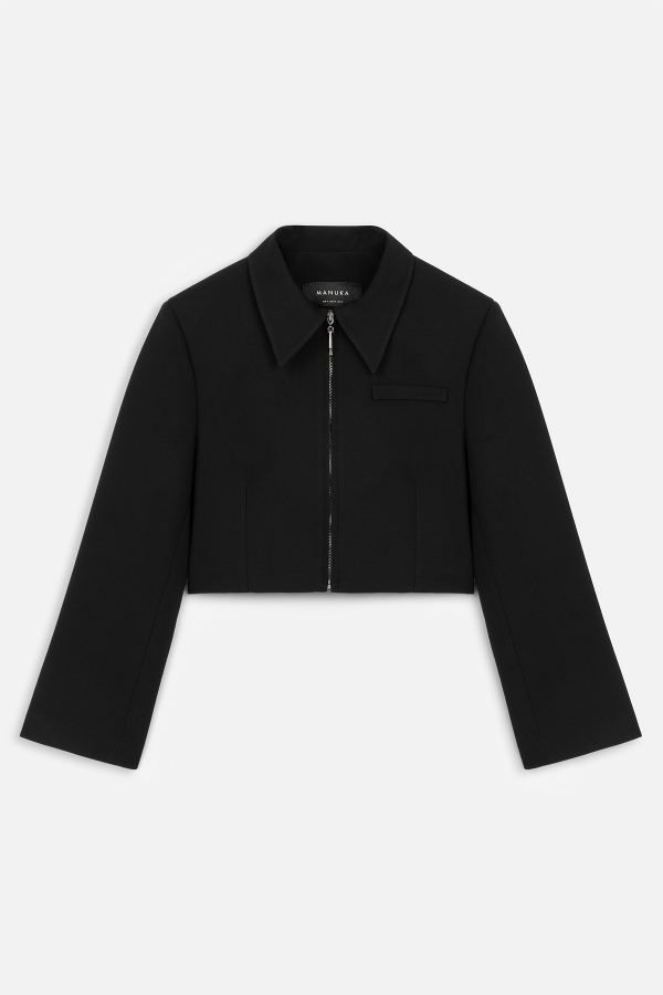 Manuka - CLASSIC CUT CROP BLAZER JACKET BLACK (1)