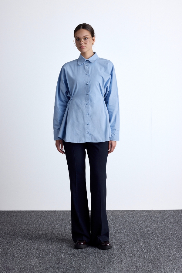 Manuka - SHIRT WITH WAIST ADJUSTMENT BLUE (1)