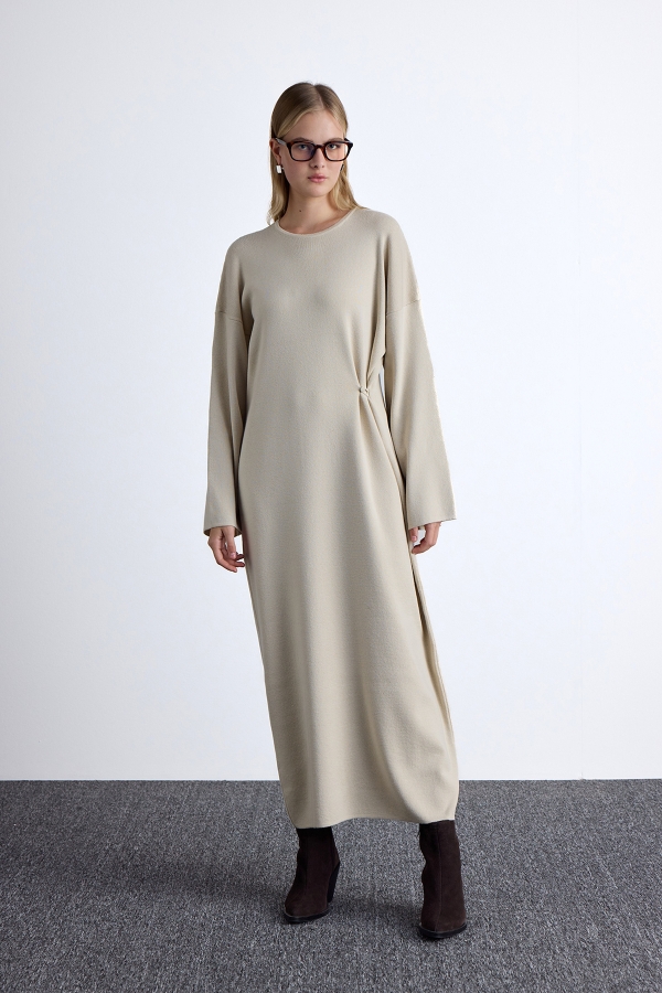 Manuka - KNITWEAR BINDING DRESS BEIGE (1)