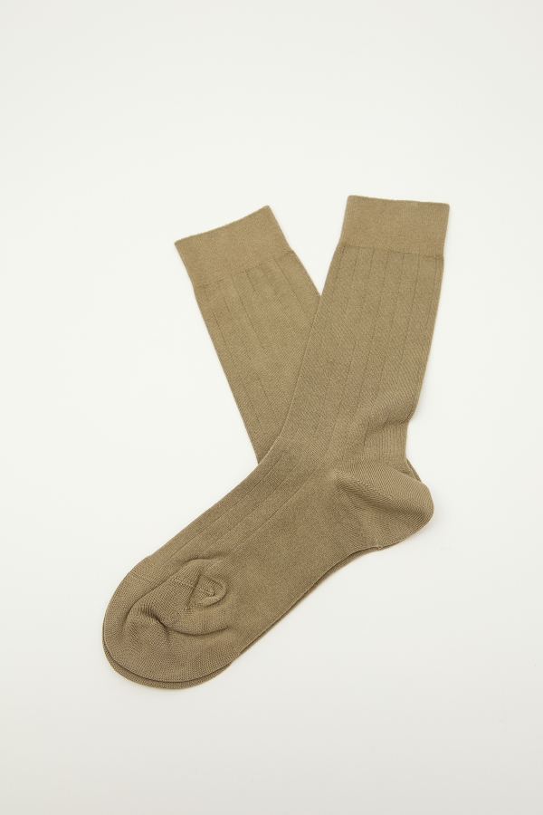 Manuka - CLASSIC RUBBLED SOCKS KHAKI (1)