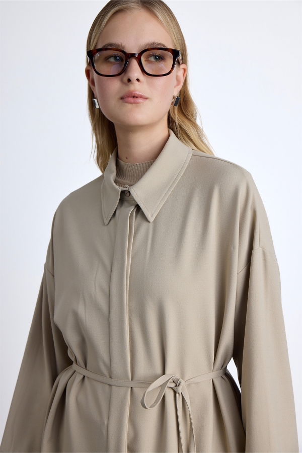 Manuka - WIDE COLLAR TUNIC BEIGE (1)