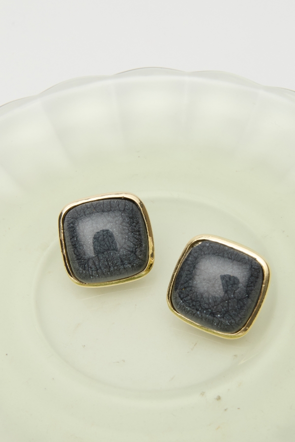 Manuka - ANTIQUE MARBLE EARRINGS BLACK (1)