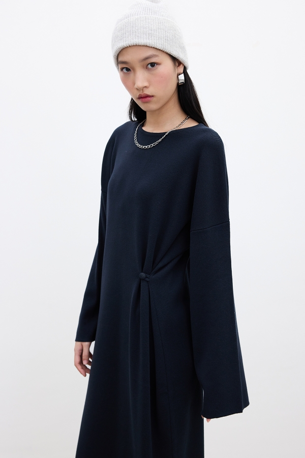 Manuka - KNITWEAR BINDING DRESS NAVY BLUE (1)