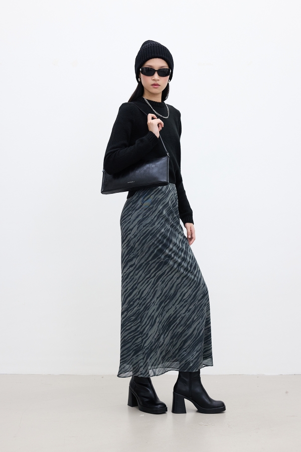 Manuka - PATTERNED TULLE MIDI SKIRT WAVE (1)