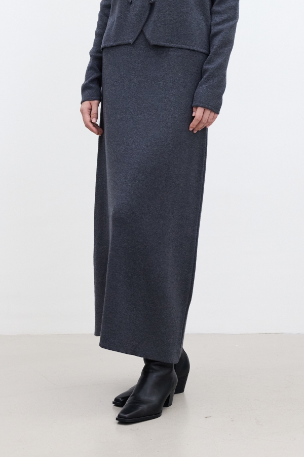 Manuka - FLARED KNIT SKIRT ANTHRACITE (1)