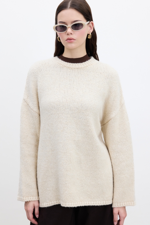 Manuka - OVERSIZE SWEATER BEIGE (1)