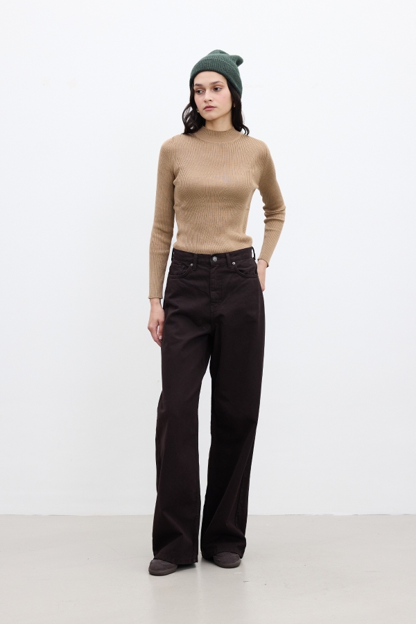 Manuka - GABARDINE BAGGY TROUSERS BROWN (1)