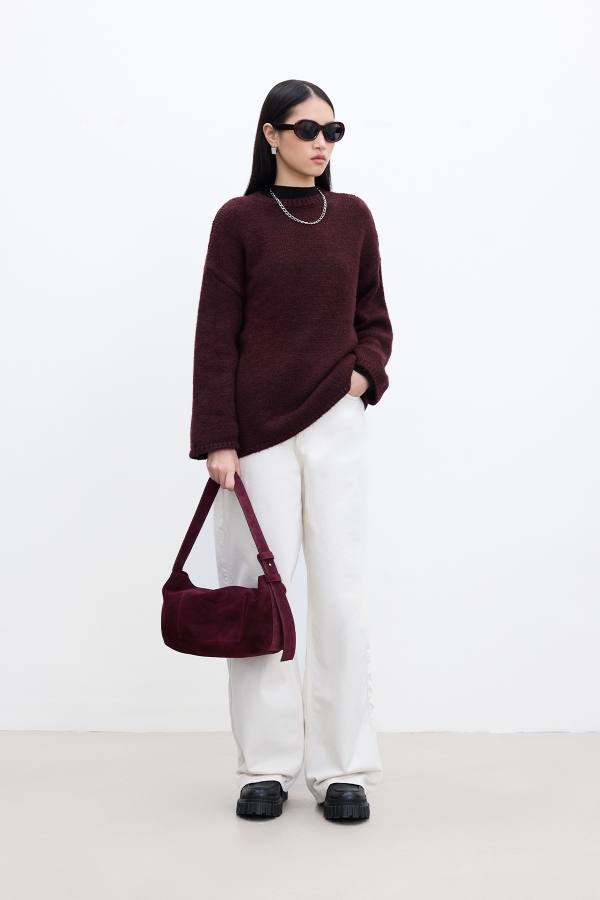 Manuka - OVERSIZE SWEATER CLARET RED (1)