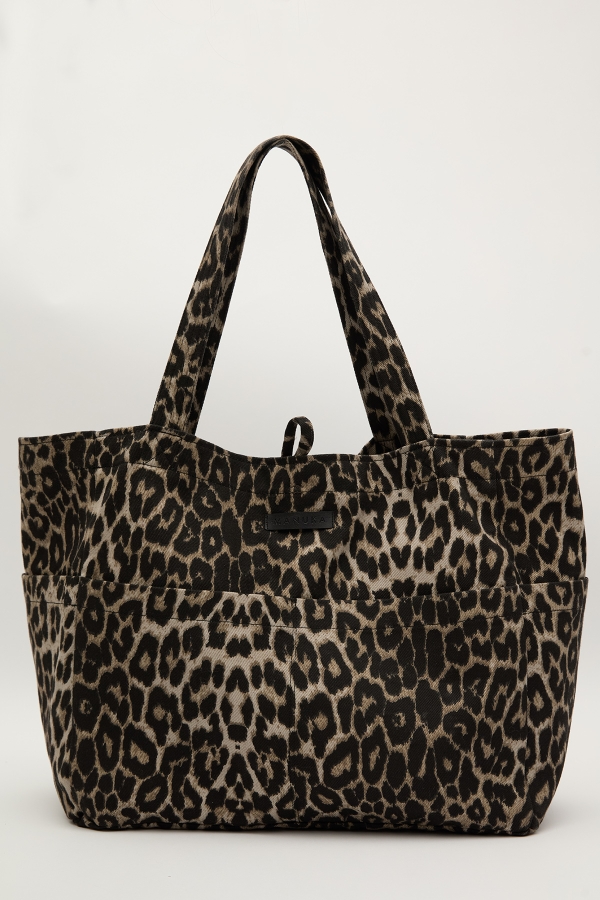 Manuka - PATTERNED CANVAS TOTE BAG MINK (1)