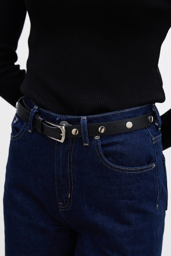 Manuka - METAL STAPLED BELT BLACK (1)