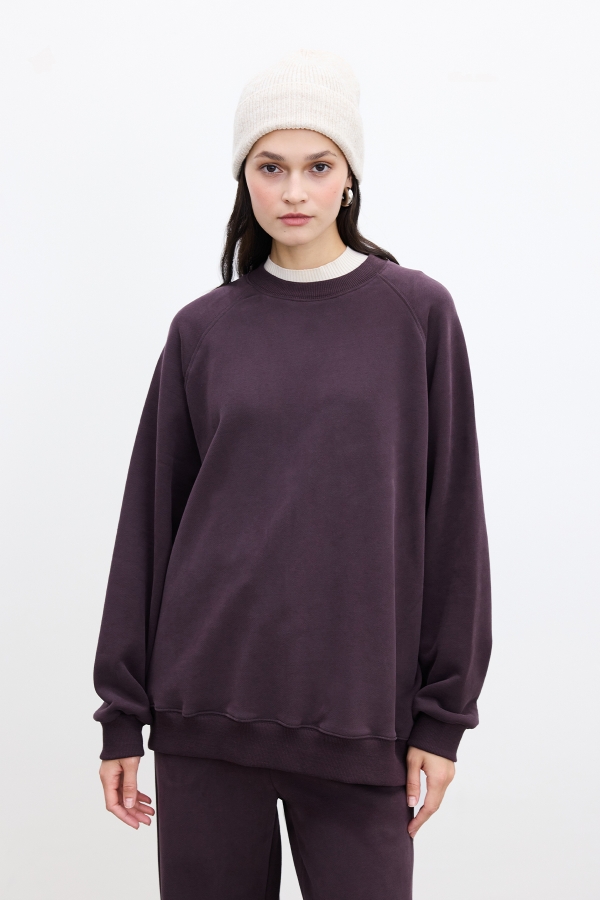 Manuka - OVERSIZE BASIC SWEATSHIRT Claret Red (1)