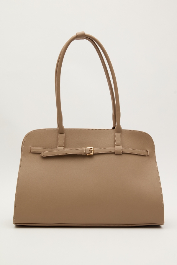 Manuka - BUCKLED CITY BAG MINK (1)