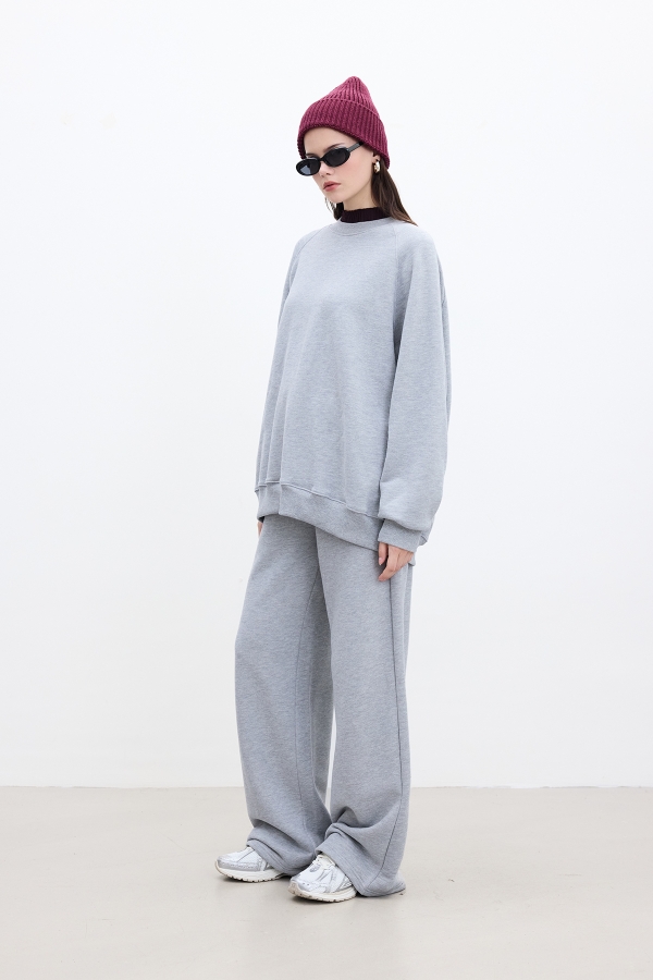 Manuka - OVERSIZE BASIC SWEATSHIRT GRİ MELANJ (1)