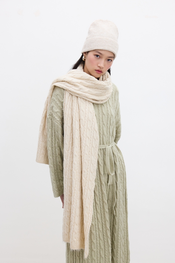 Manuka - HAIR BRAIDED SCARF BEIGE (1)