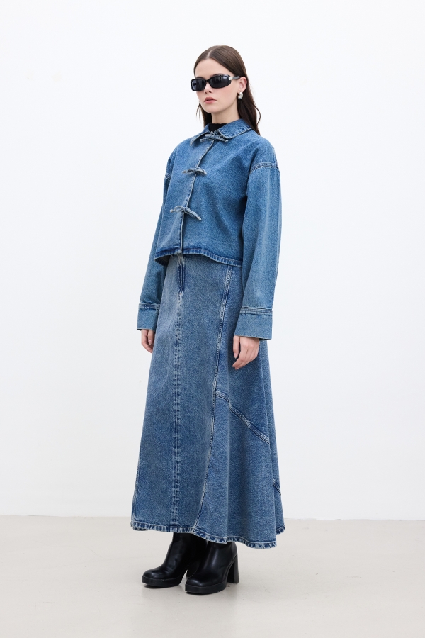 Manuka - FLOUNCED DENIM SKIRT BLUE (1)