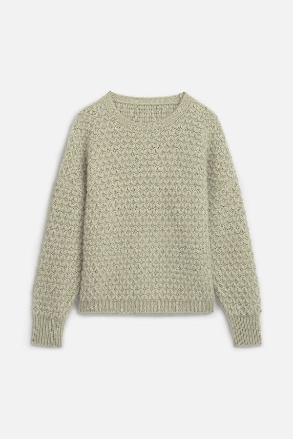 Manuka - PATTERNED KNIT KNIT SWEATER SOFT GREEN (1)