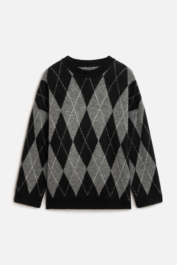 Manuka - BAKLAVA PATTERNED OVERSIZE SWEATER BLACK (1)