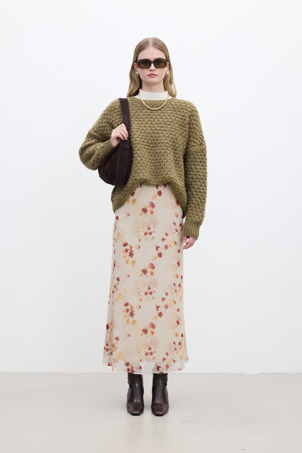 Manuka - PATTERNED KNIT KNIT SWEATER EARTH (1)