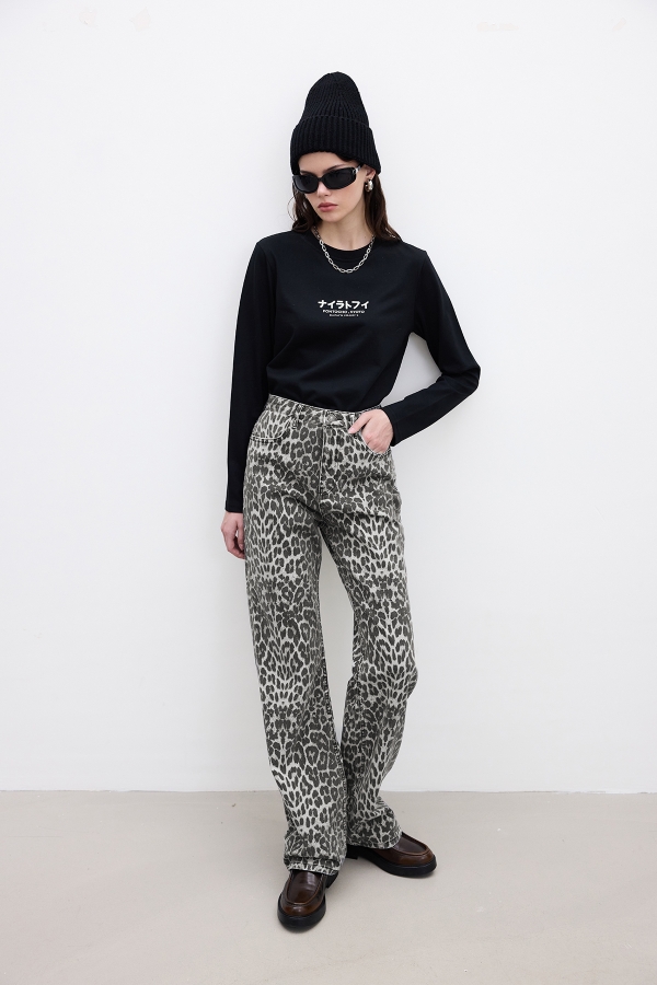 Manuka - PATTERNED TABARDINE TROUSERS LEOPARD (1)