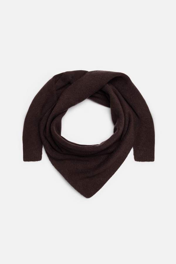 Manuka - SOFT TEXTURED TRIANGLE SCARF BROWN (1)