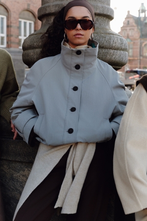 TRENÇ TARZ BOMBER CEKET MAVİ