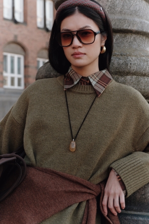 CHUNKY OVERSIZE KAZAK KOYU YEŞİL