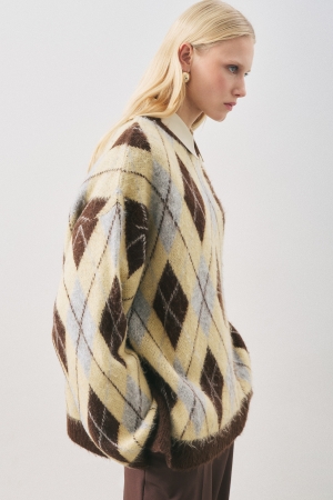 BAKLAVA DESENLİ TRİKO KAZAK MAVİ